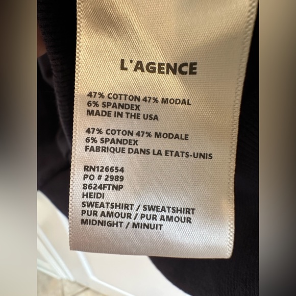 L’Agence Heidi Pur Amour Sweatshirt Women’s Size M Crewneck Soft Cozy Comfy - Picture 8 of 9